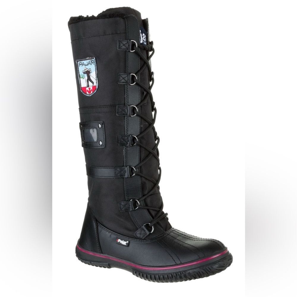 Pajar Women's Black Tall Lace-Up Boots Size 5.5 Used- Like New